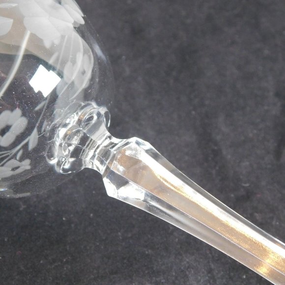 Set of 2 Libbey Glass Glenmore Etched Champagne Tall Sherbet 6 in tall Vintage - Picture 11 of 12